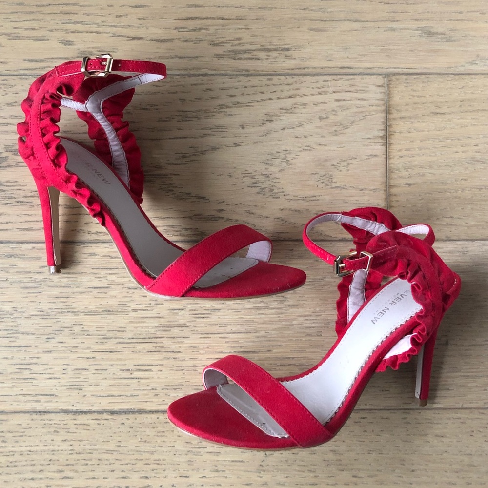 EVER NEW Red Suede Sandals